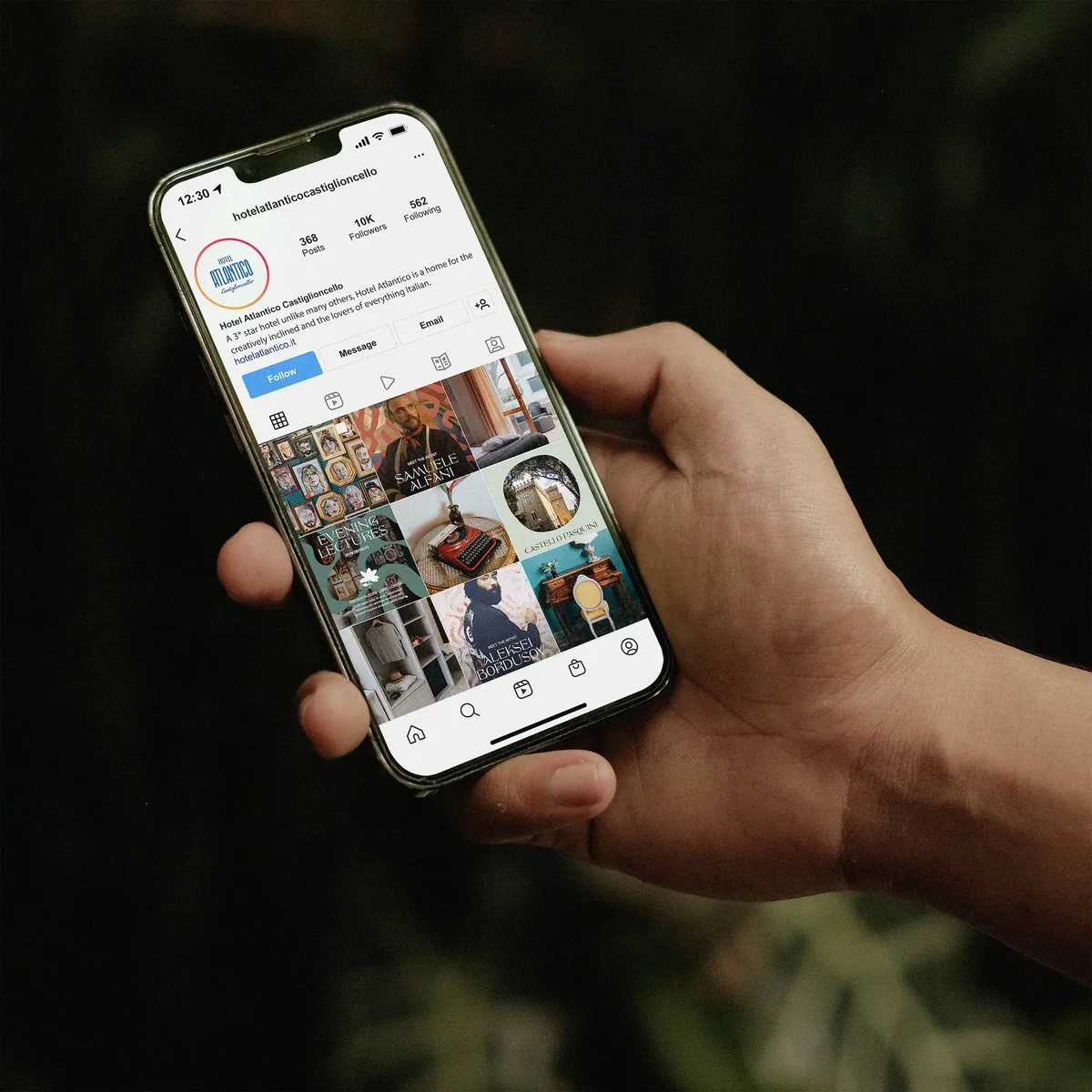 Il profilo Instagram di Hotel Atlantico